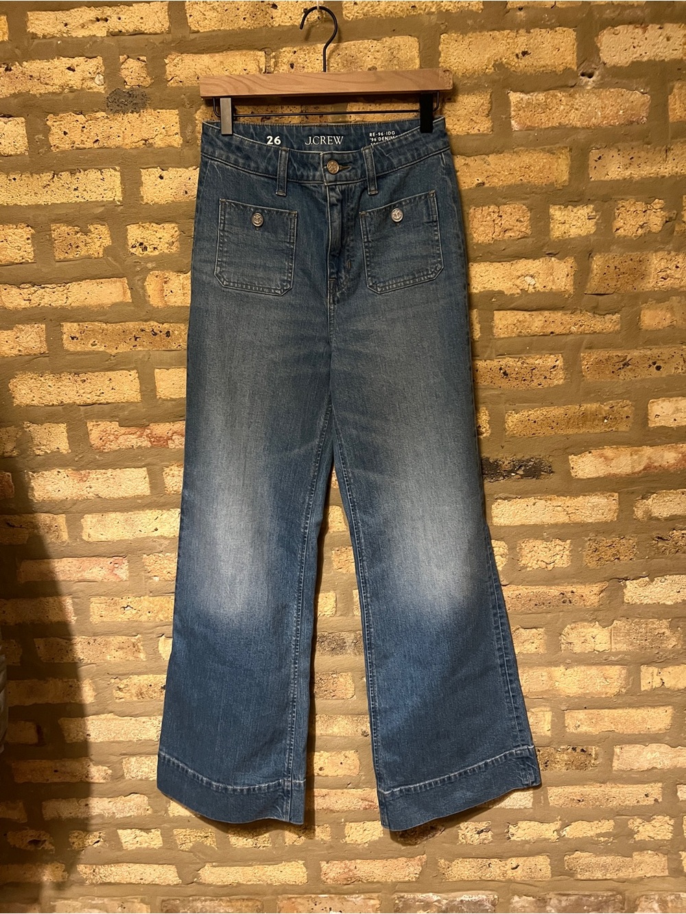 NWT J. Crew Women's High rise sailor denim trouser; 26